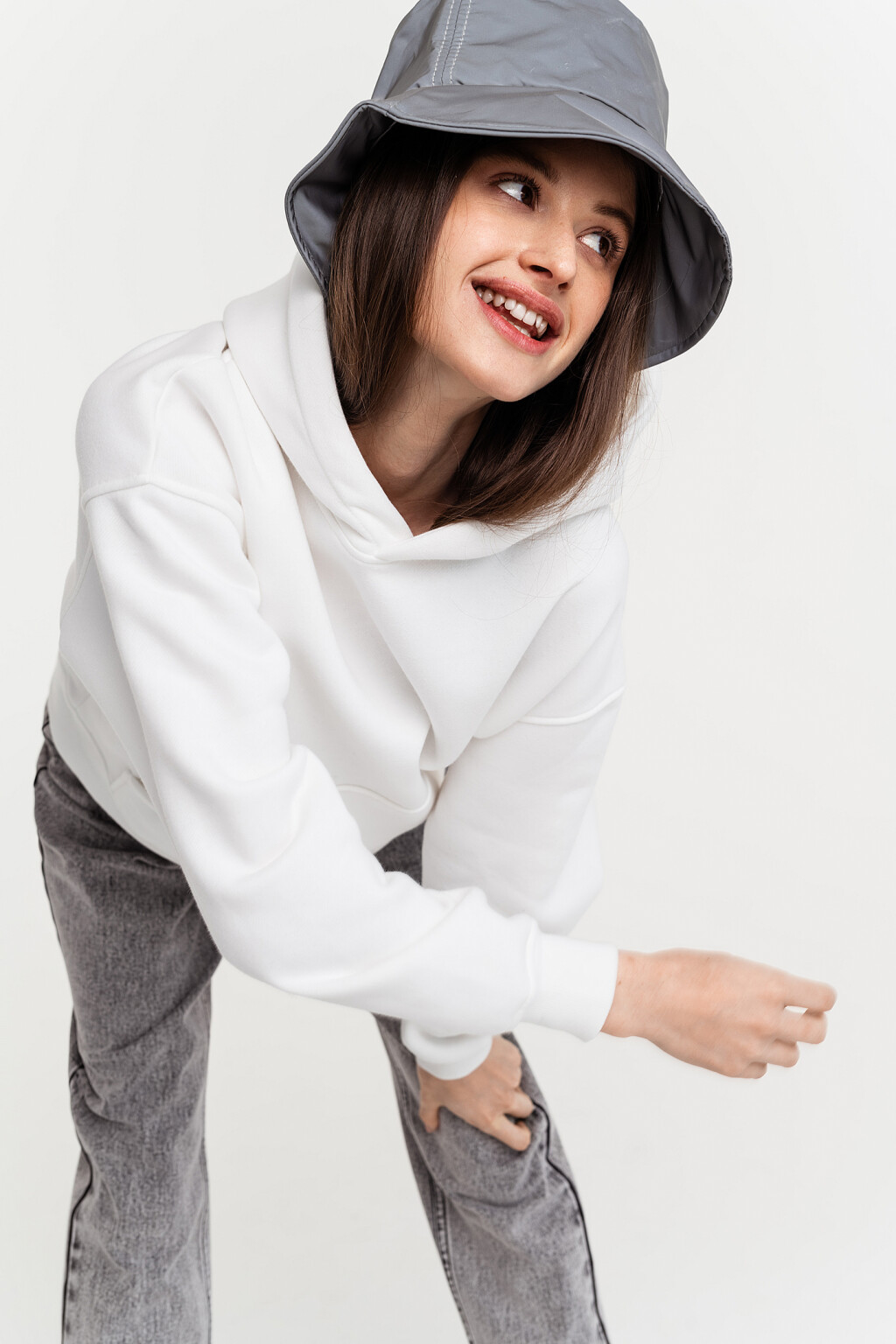 Худи oversize утепленная - цвет белый - 1