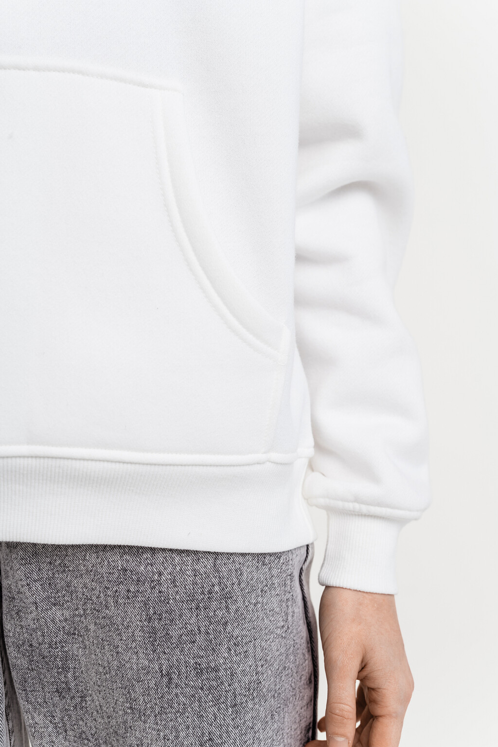 Худи oversize утепленная - цвет белый - 4