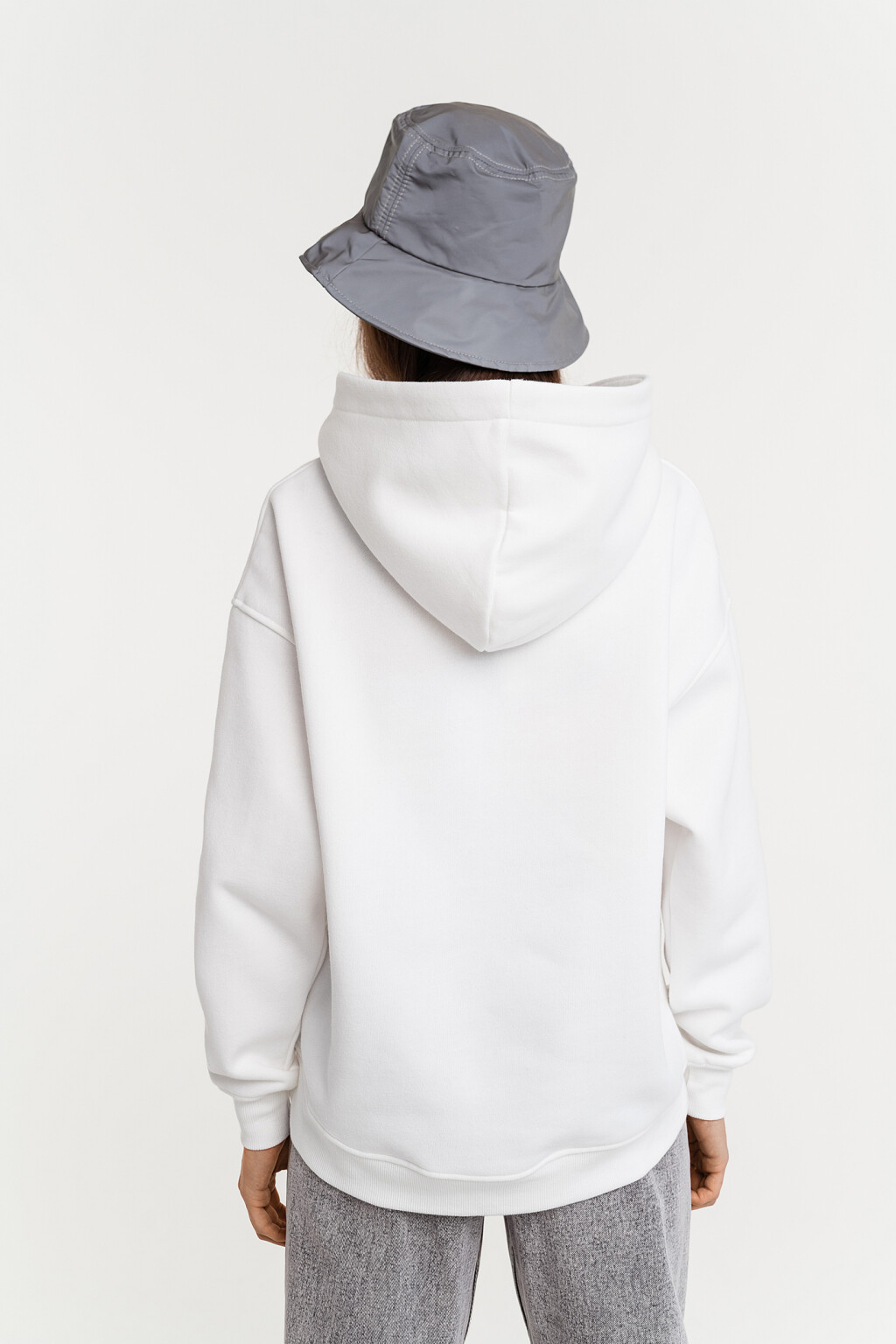 Худи oversize утепленная - цвет белый - 5