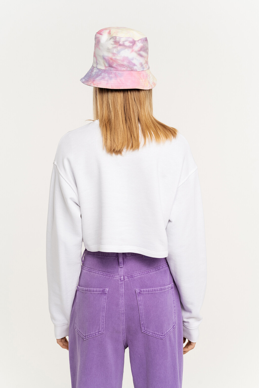 Джемпер хлопковый укороченный - цвет белый - 4