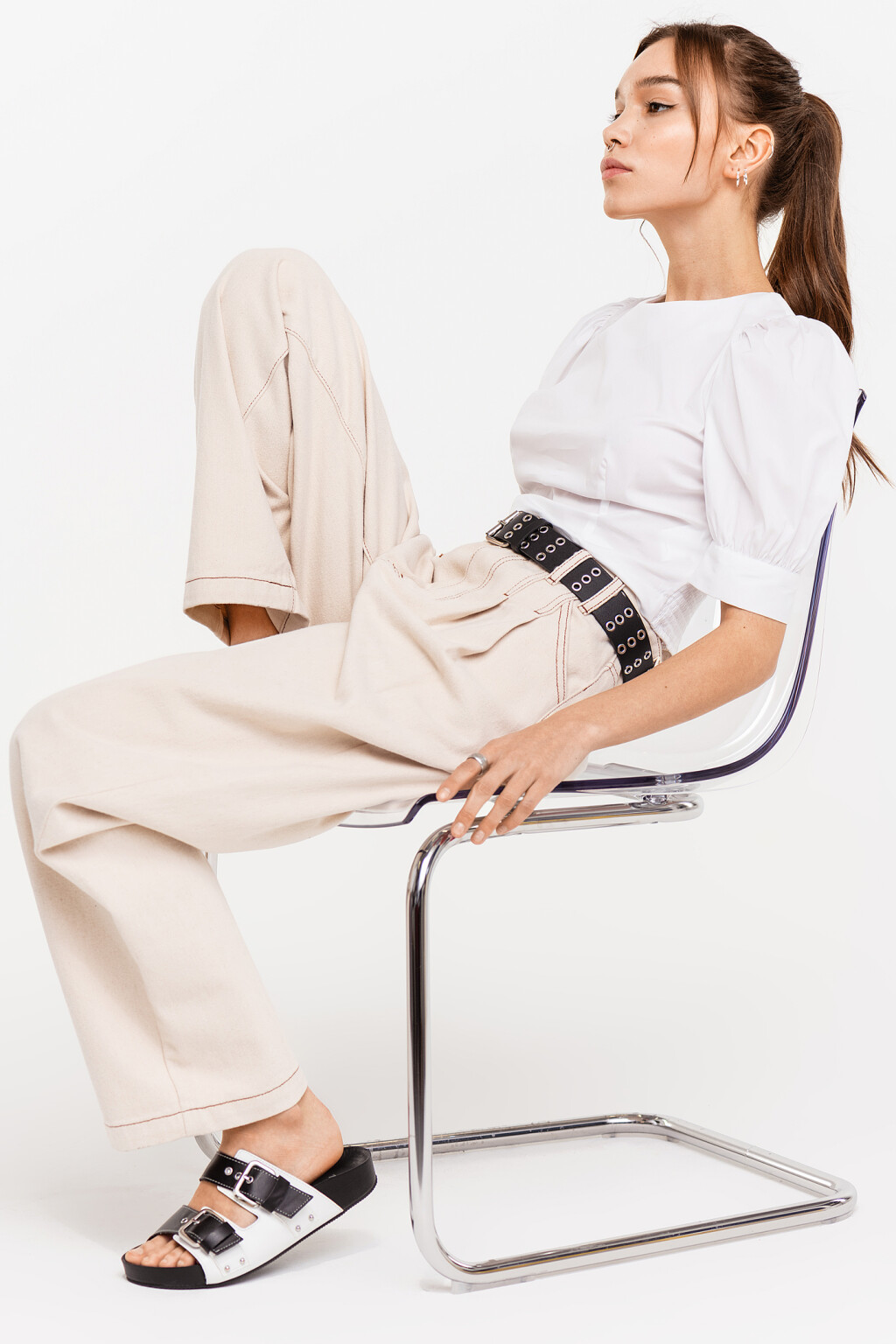 блузка женская - цвет белый - 1