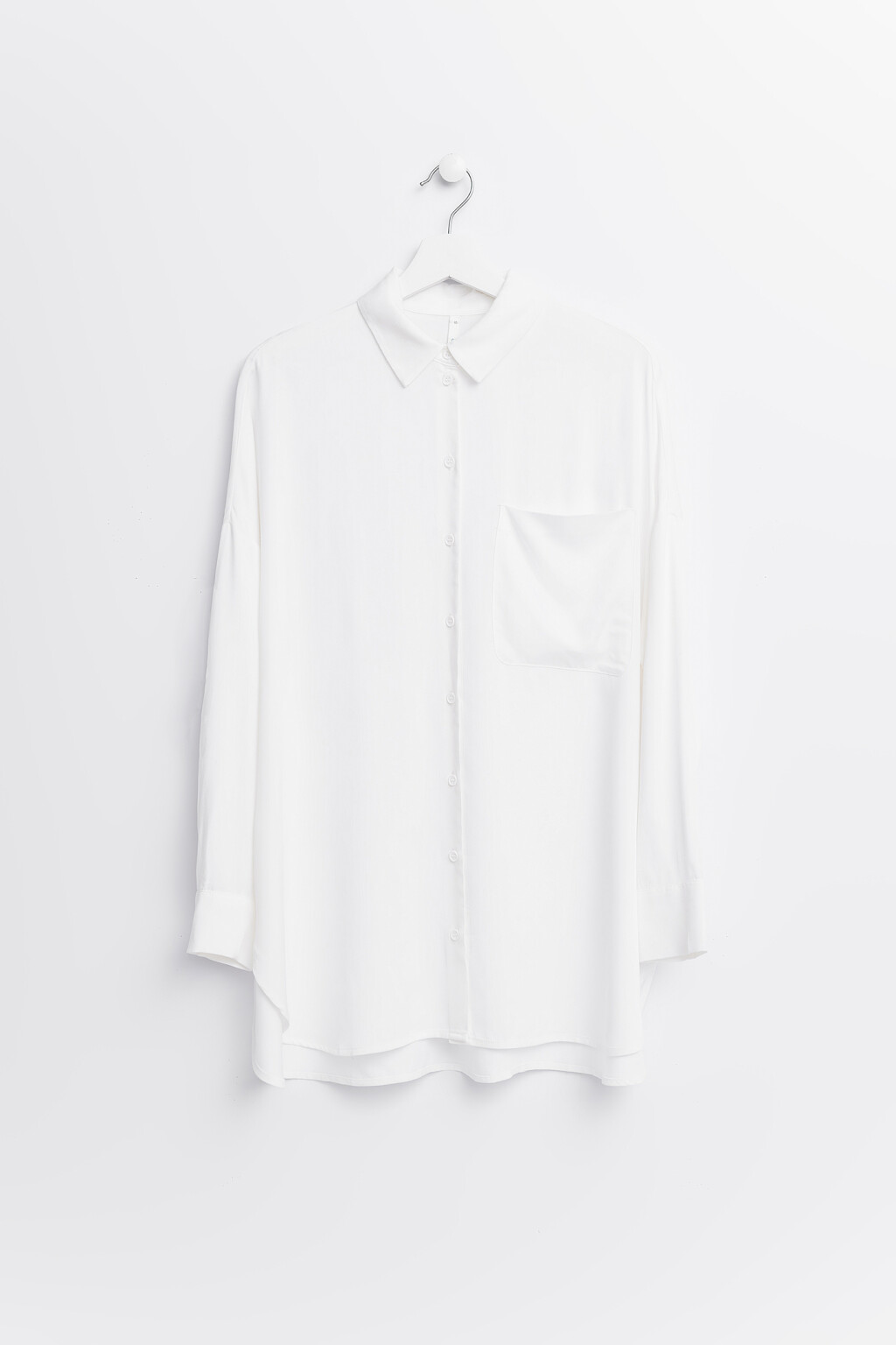 Рубашка oversize с удлиненной спинкой - цвет белый - 1
