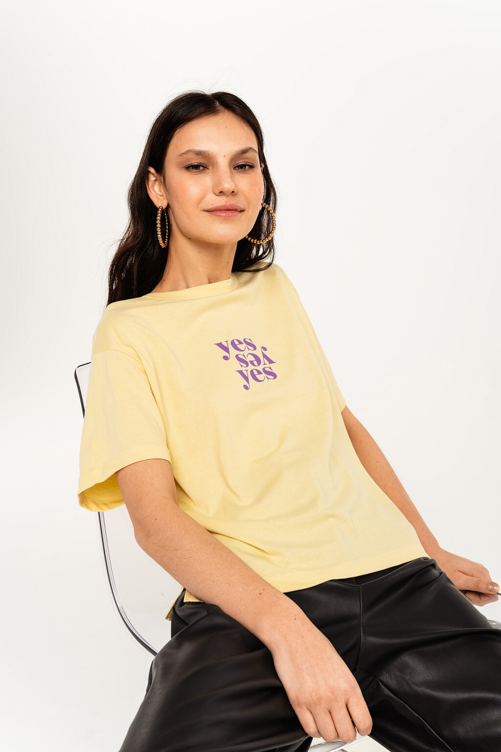 футболка женская - цвет желтый - 1