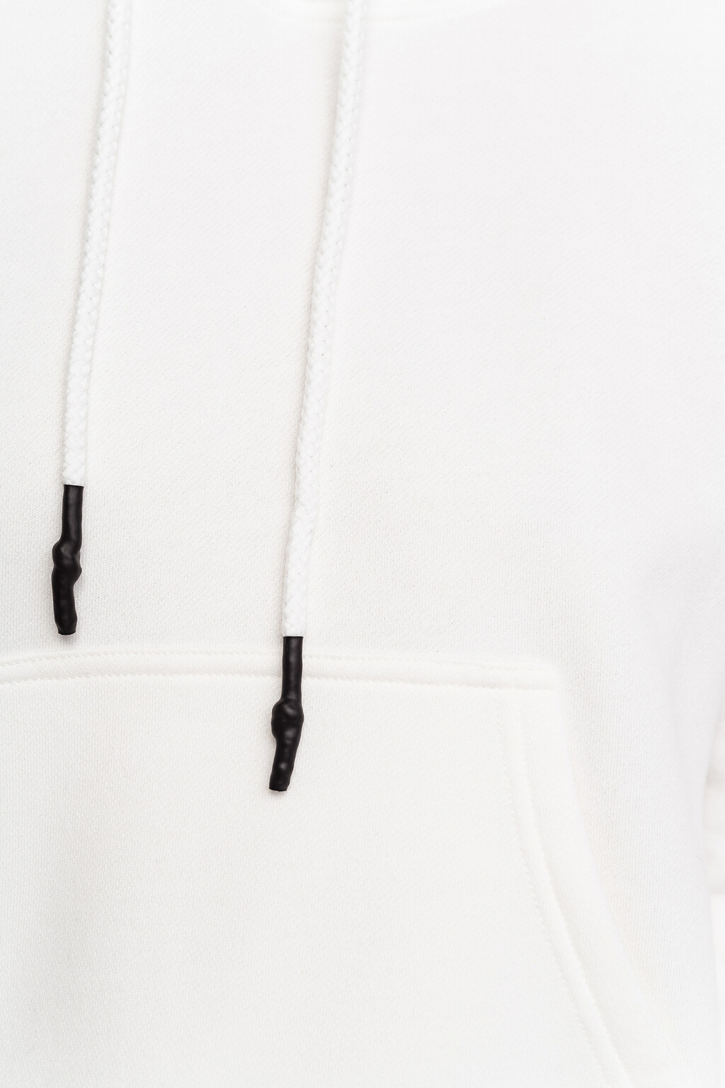Худи хлопковая короткая с начесом - цвет белый - 2