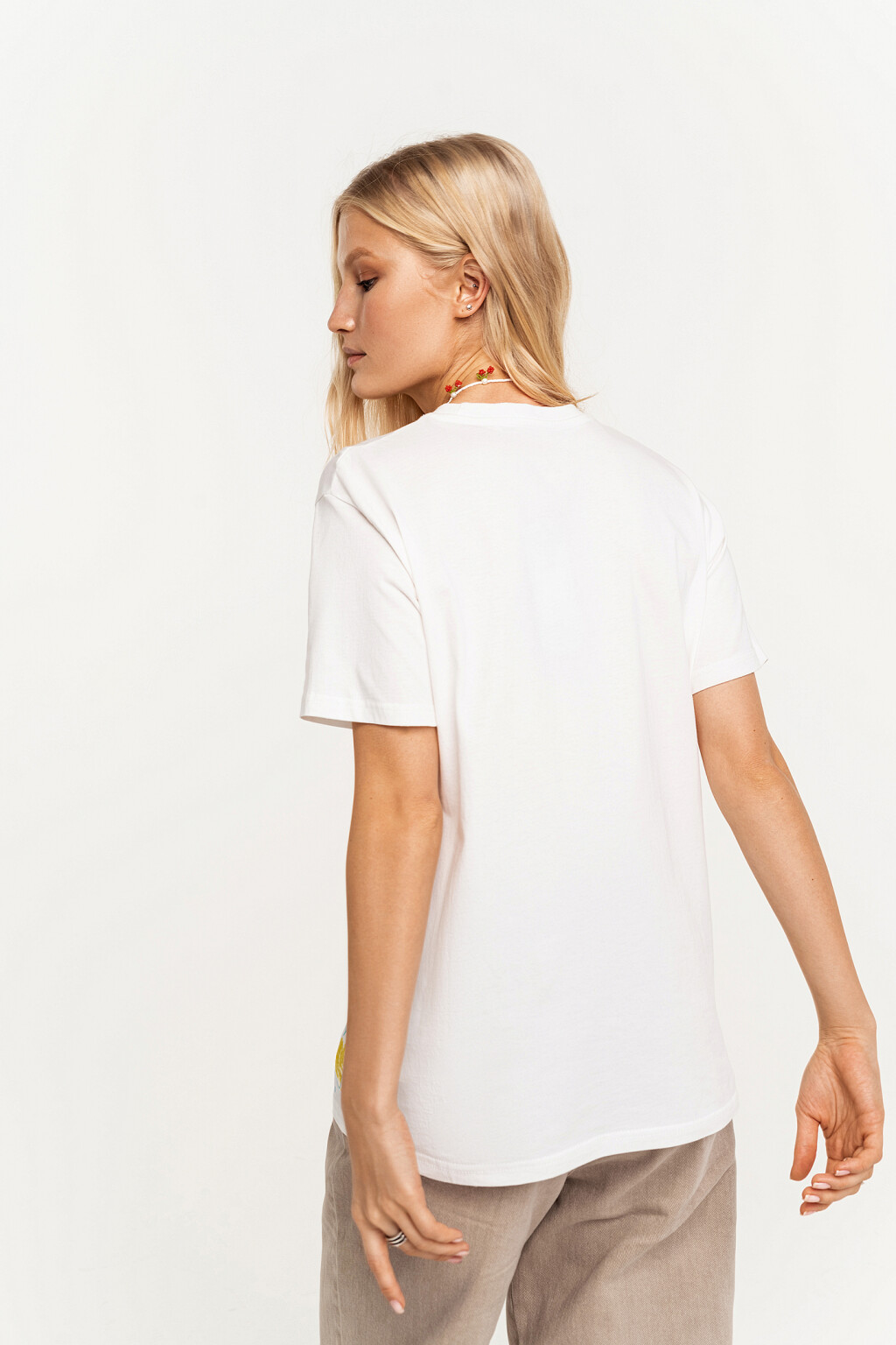 Футболка хлопковая oversize с детским рисунком - цвет белый - 5