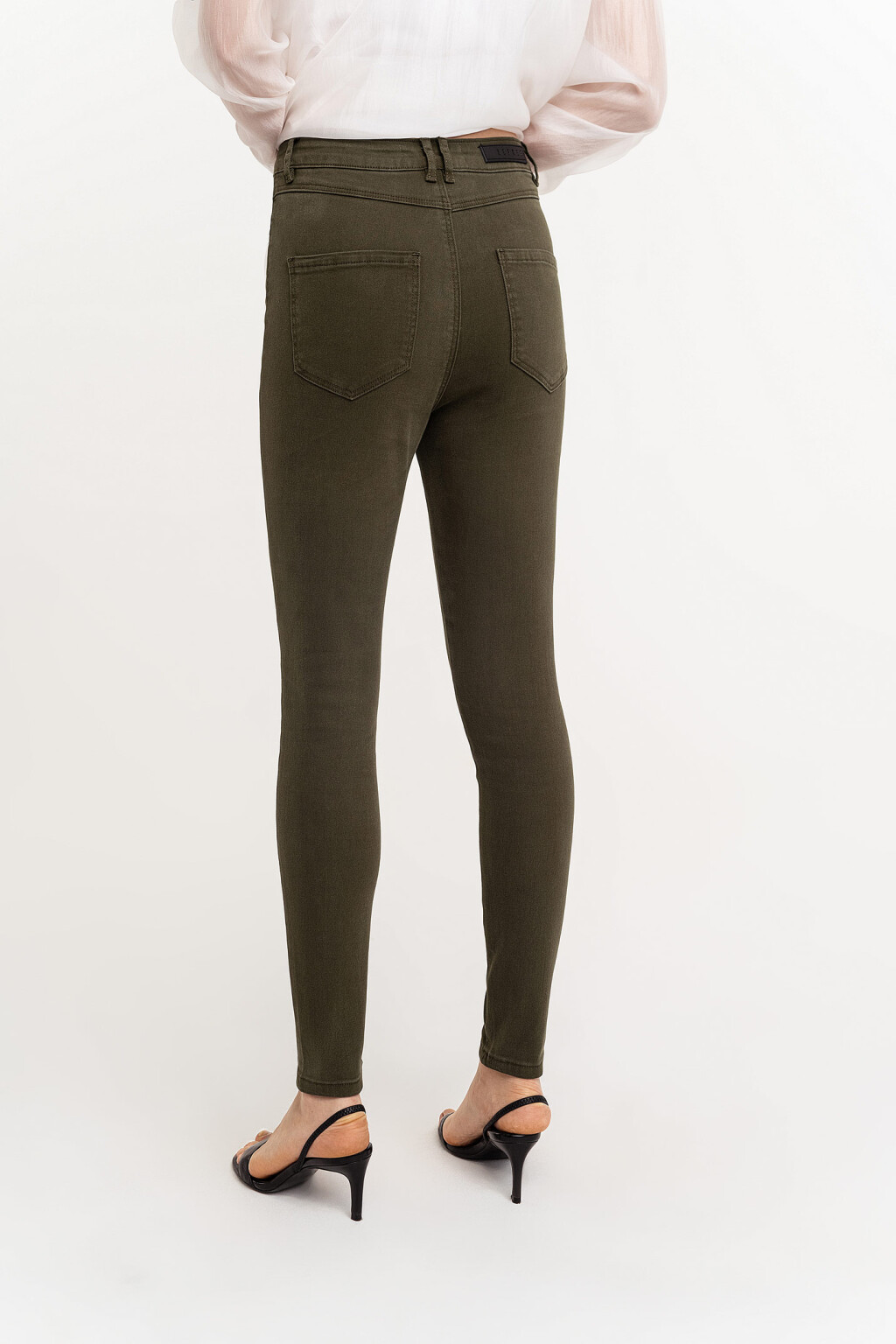 Джинсы скинни цвета хаки - цвет зеленый - 3