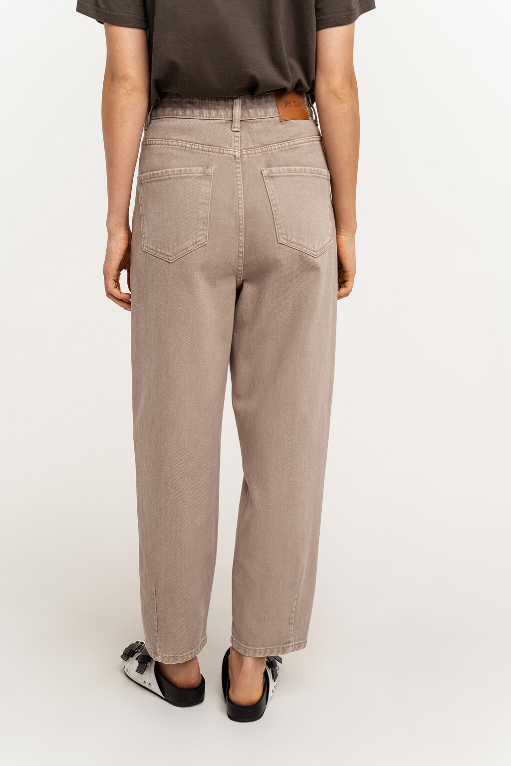 Джинсы-трубы с открытой молнией - цвет бежевый - 4