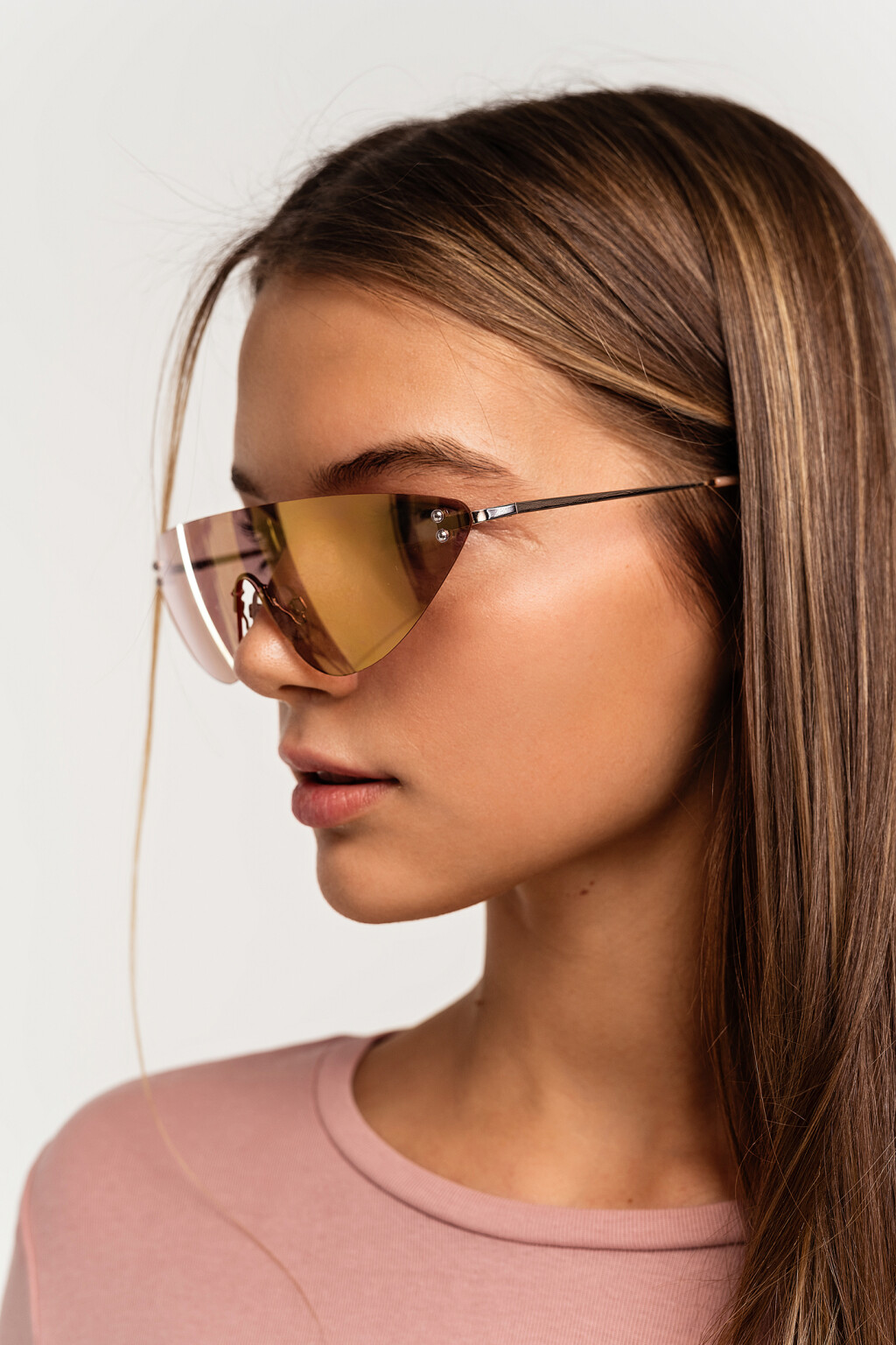 Лонгслив хлопковый с круглым вырезом - цвет розовый - 4