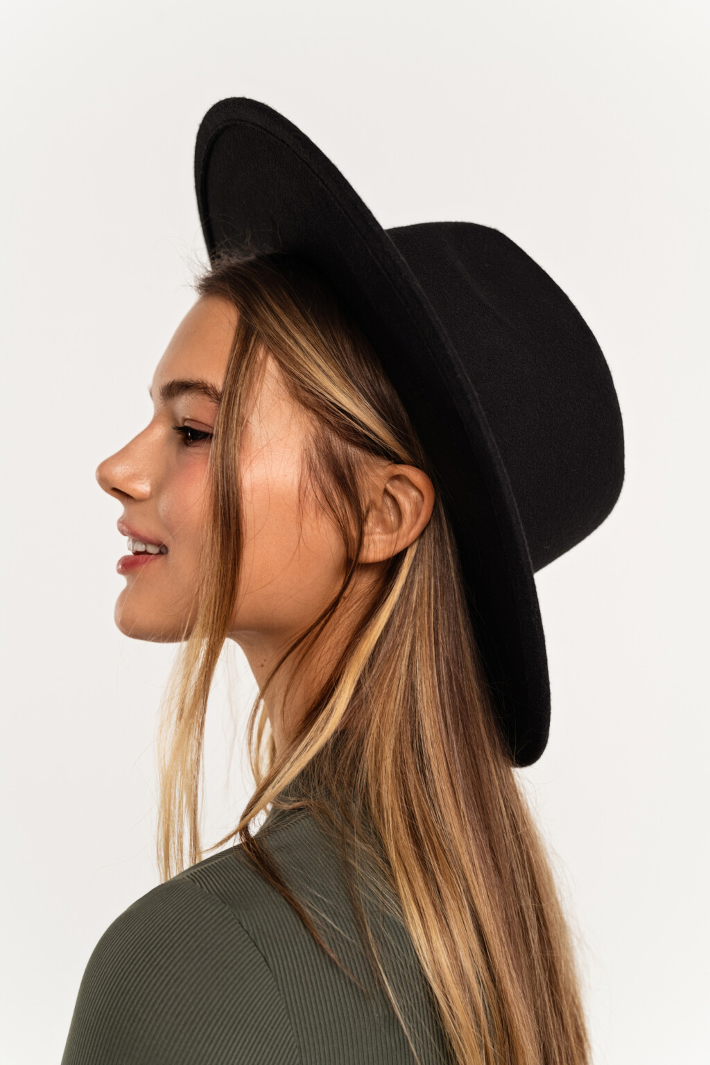 Шляпа-федора из искусственной замши - цвет черный - 2