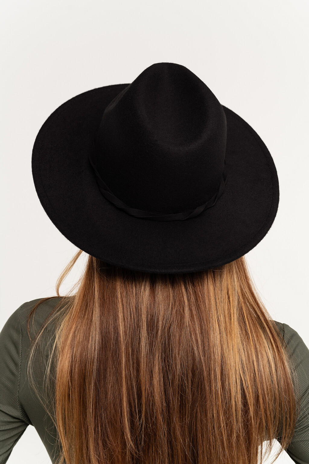 Шляпа-федора из искусственной замши - цвет черный - 3