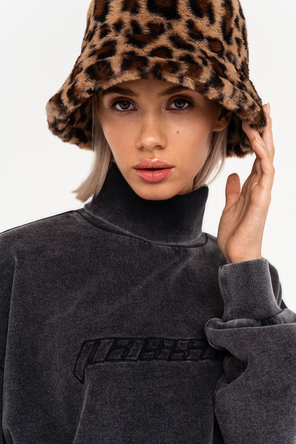 Панама леопардовая из искусственного меха - цвет мультиколор - 1