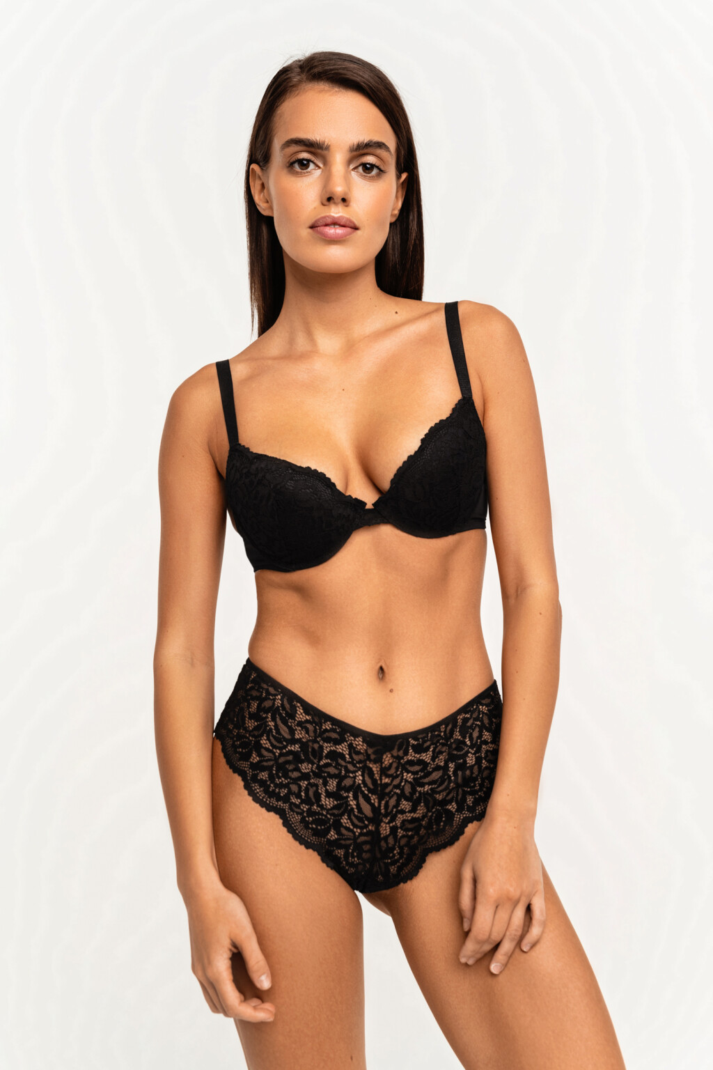 Бюстгальтер кружевной на регулируемых бретелях - цвет черный - 4