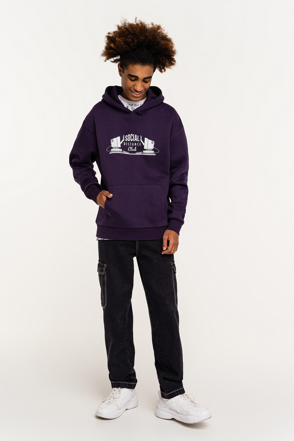 худи утепленная с принтом - цвет фиолетовый - 2