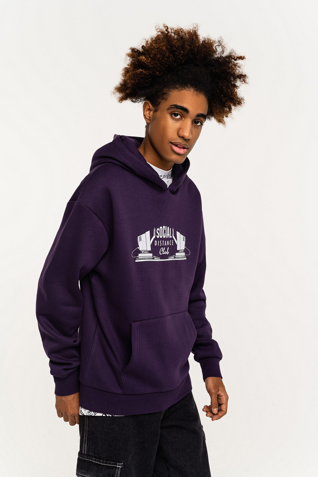 худи утепленная с принтом - цвет фиолетовый - 3