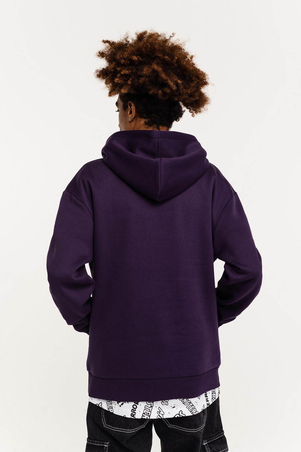 худи утепленная с принтом - цвет фиолетовый - 4