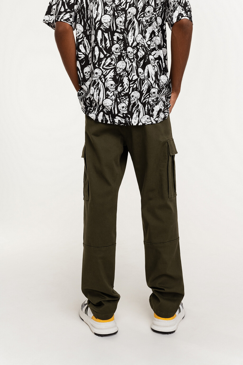 Брюки карго с начесом - цвет зеленый - 4