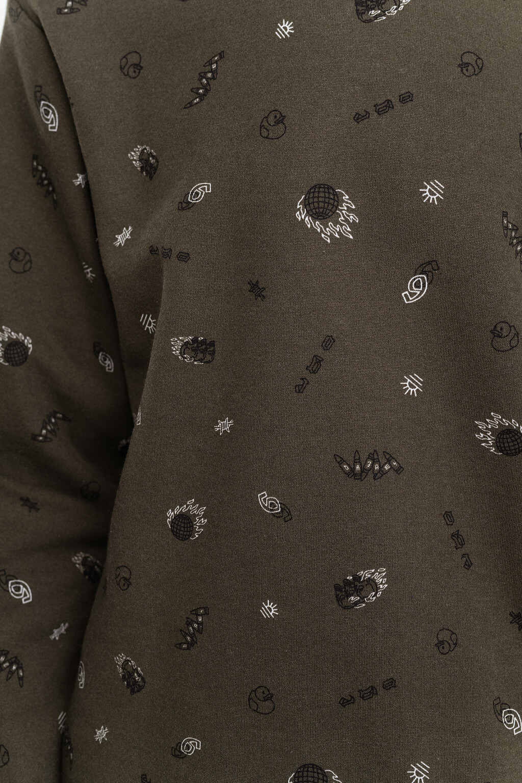 Свитшот свободного кроя с принтом - цвет зеленый - 3