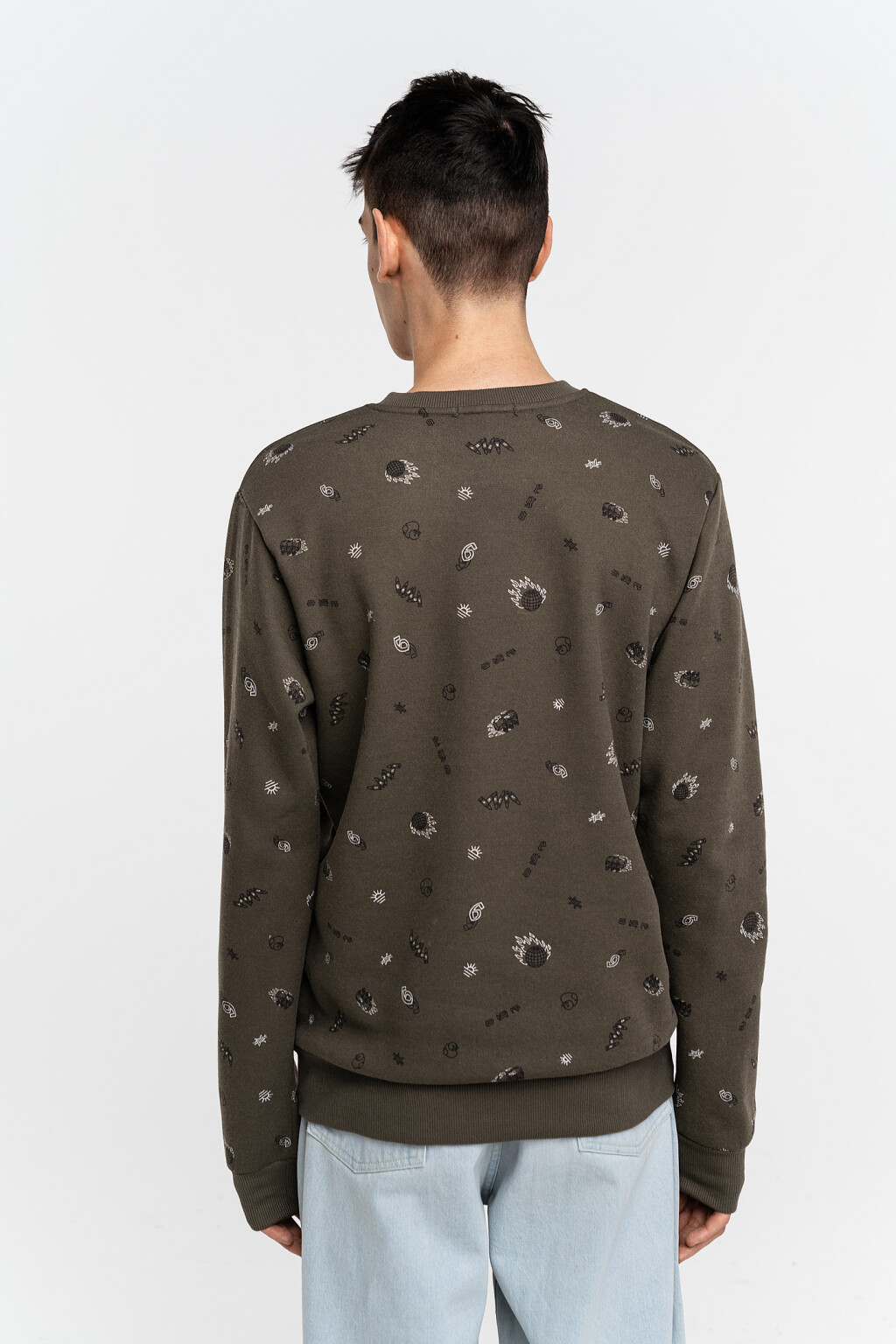 Свитшот свободного кроя с принтом - цвет зеленый - 5