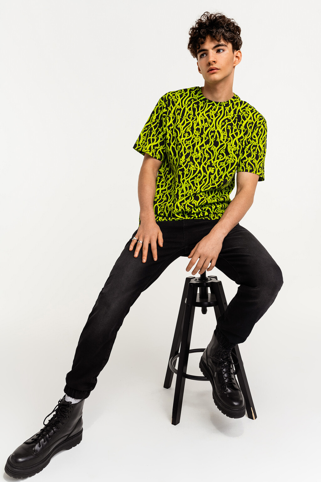 Джинсы-джоггеры с пятью карманами - цвет черный - 2