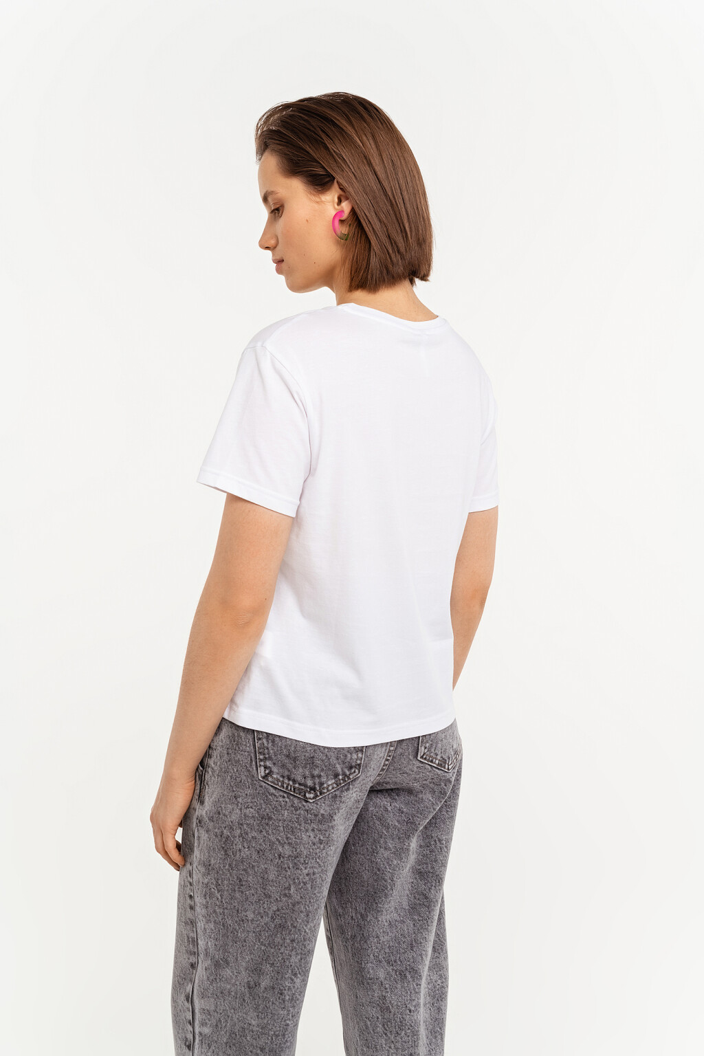 футболка хлопковая с принтом - цвет белый - 3