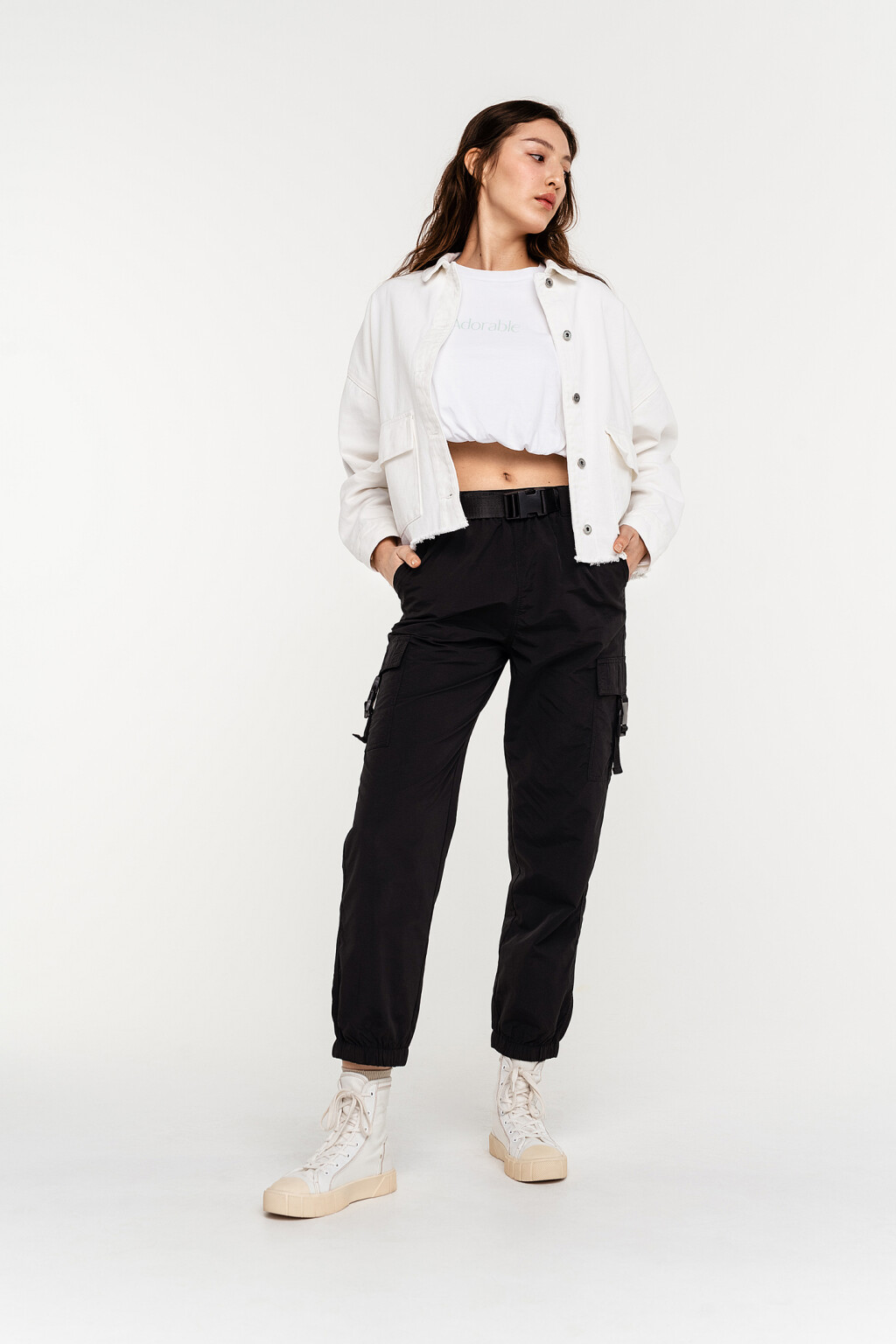 куртка джинсовая женская - цвет белый - 1