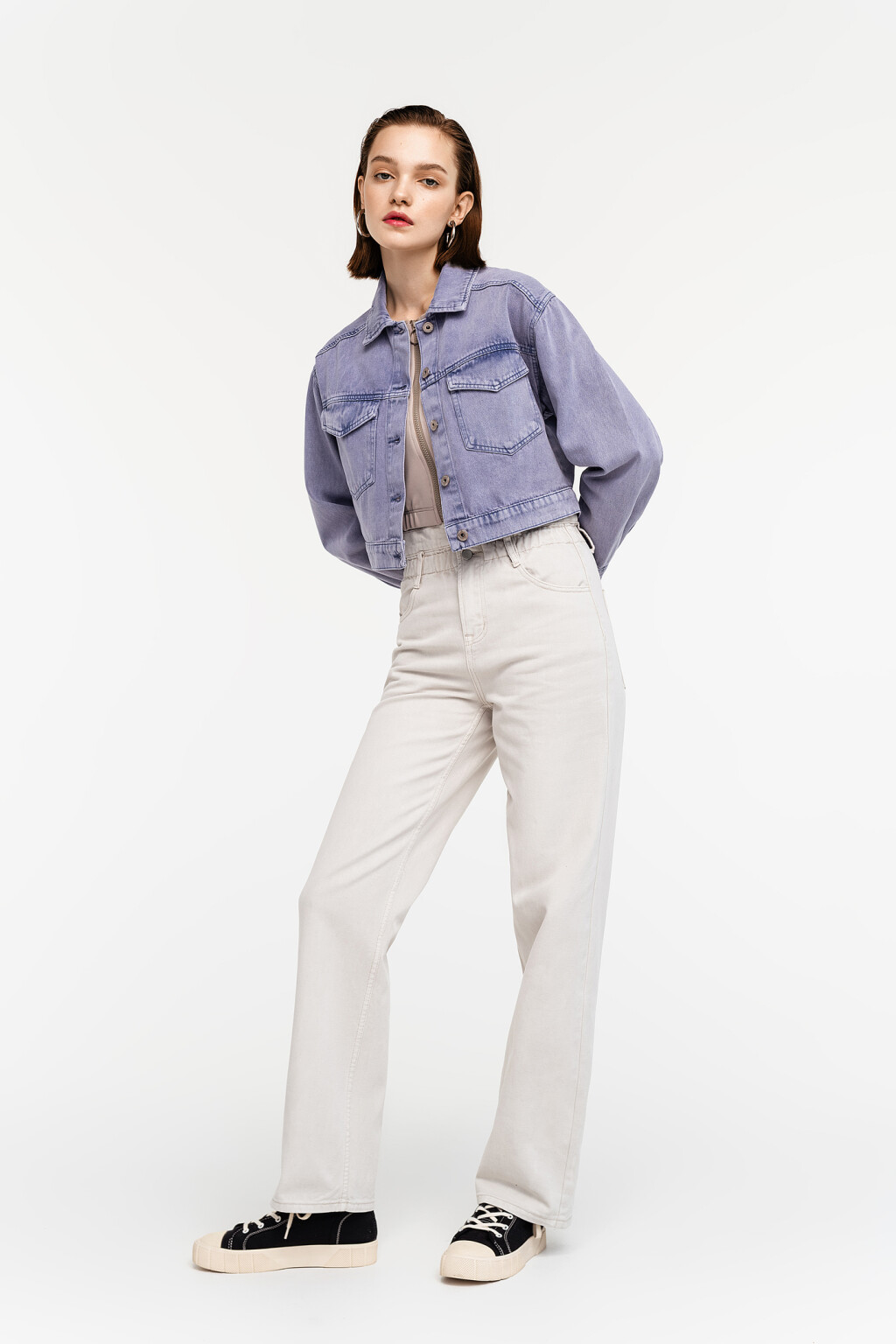 жакет джинсовый женский - цвет фиолетовый - 1