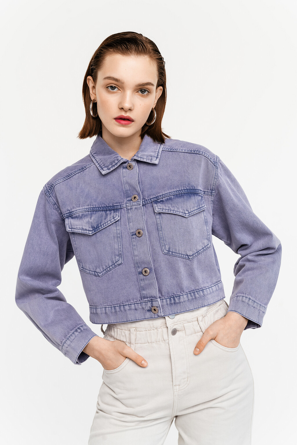 жакет джинсовый женский - цвет фиолетовый - 2