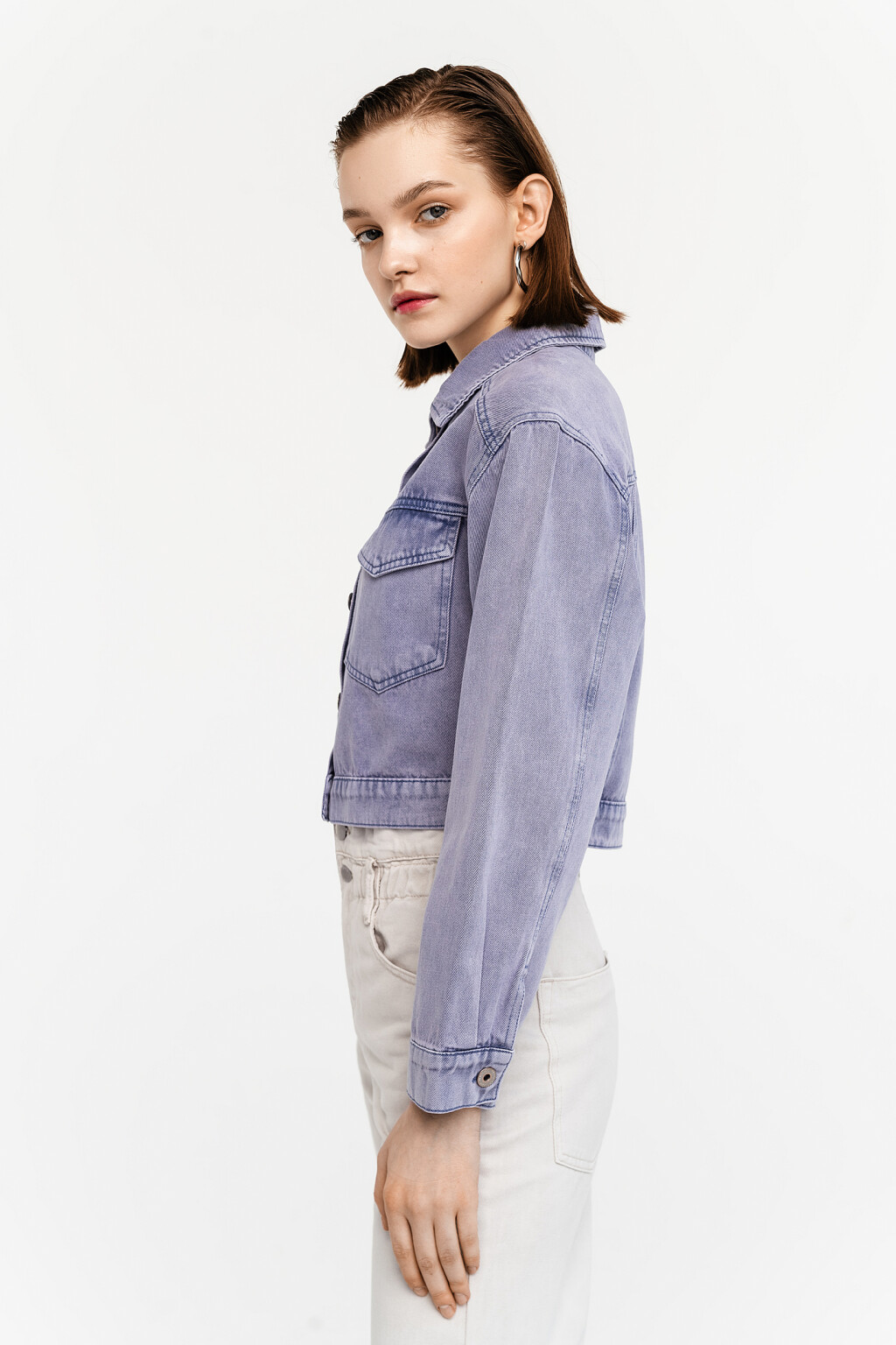 жакет джинсовый женский - цвет фиолетовый - 3