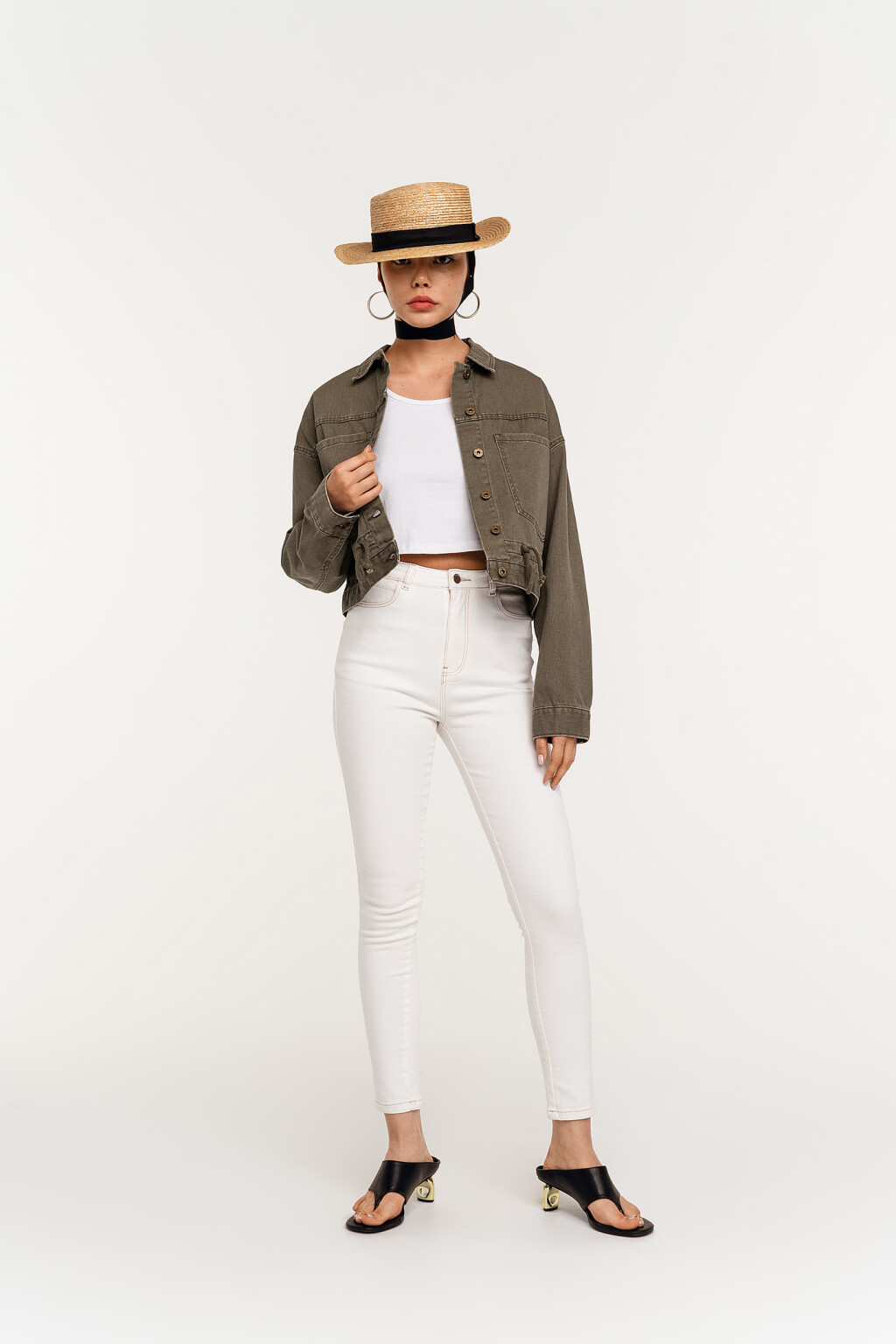 куртка джинсовая женская - цвет зеленый - 2