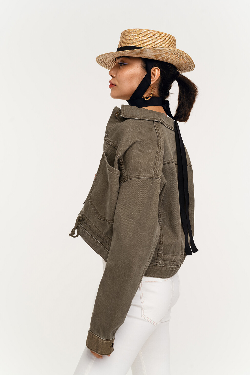 куртка джинсовая женская - цвет зеленый - 3