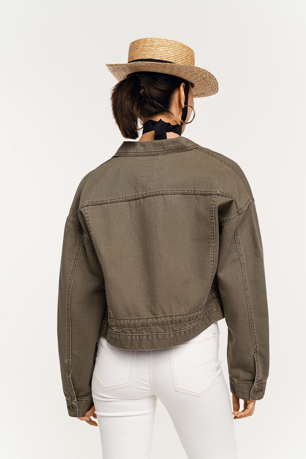 куртка джинсовая женская - цвет зеленый - 4