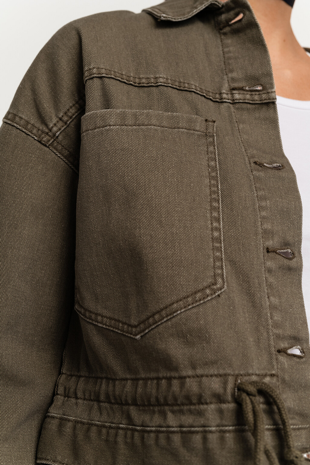 куртка джинсовая женская - цвет зеленый - 5