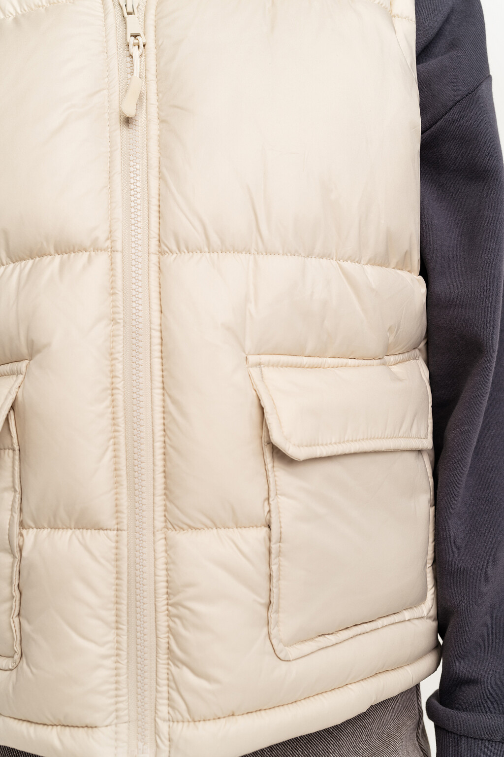 Жилет стеганый утепленный - цвет бежевый - 4