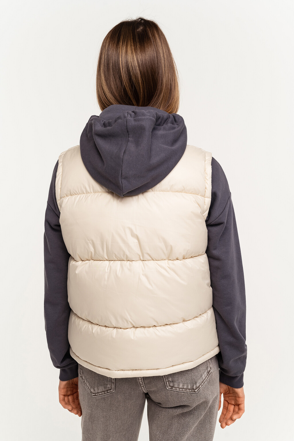 Жилет стеганый утепленный - цвет бежевый - 6