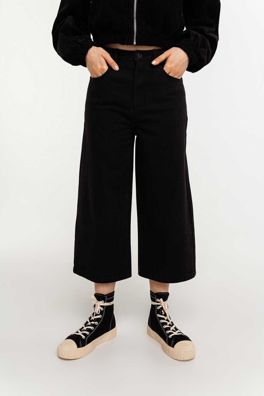 брюки джинсовые женские - цвет черный - 2