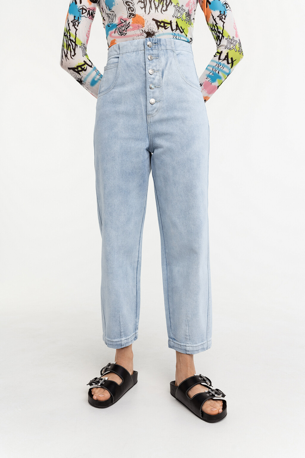 брюки джинсовые женские - цвет голубой - 2