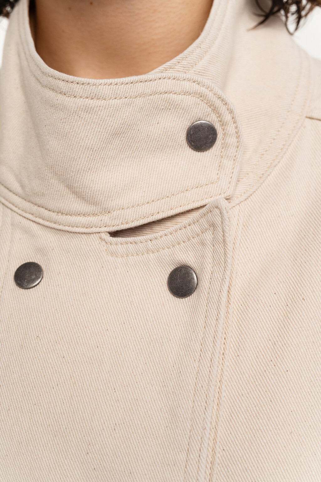 жилет джинсовый женский   - цвет бежевый - 5