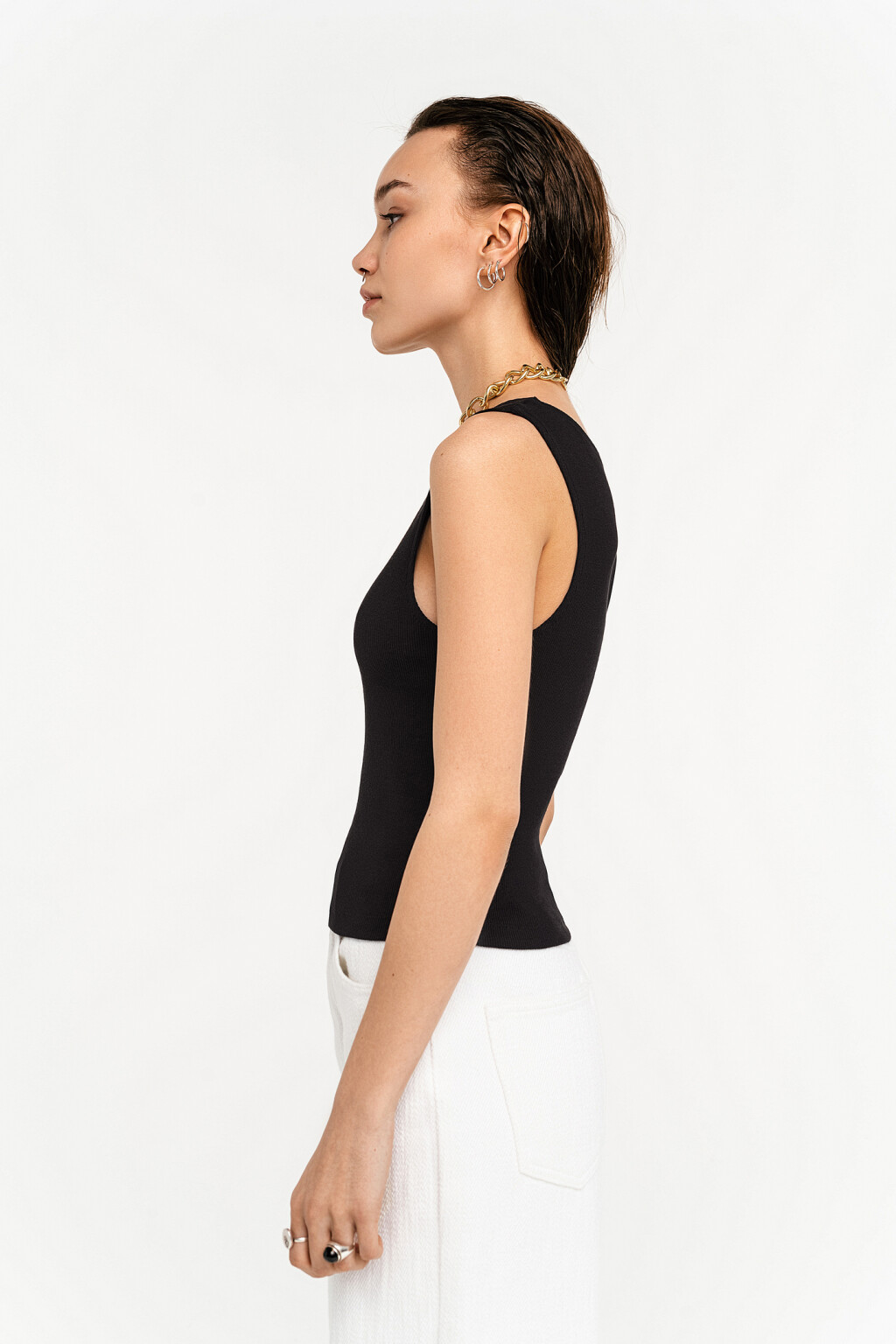 майка женская - цвет черный - 3