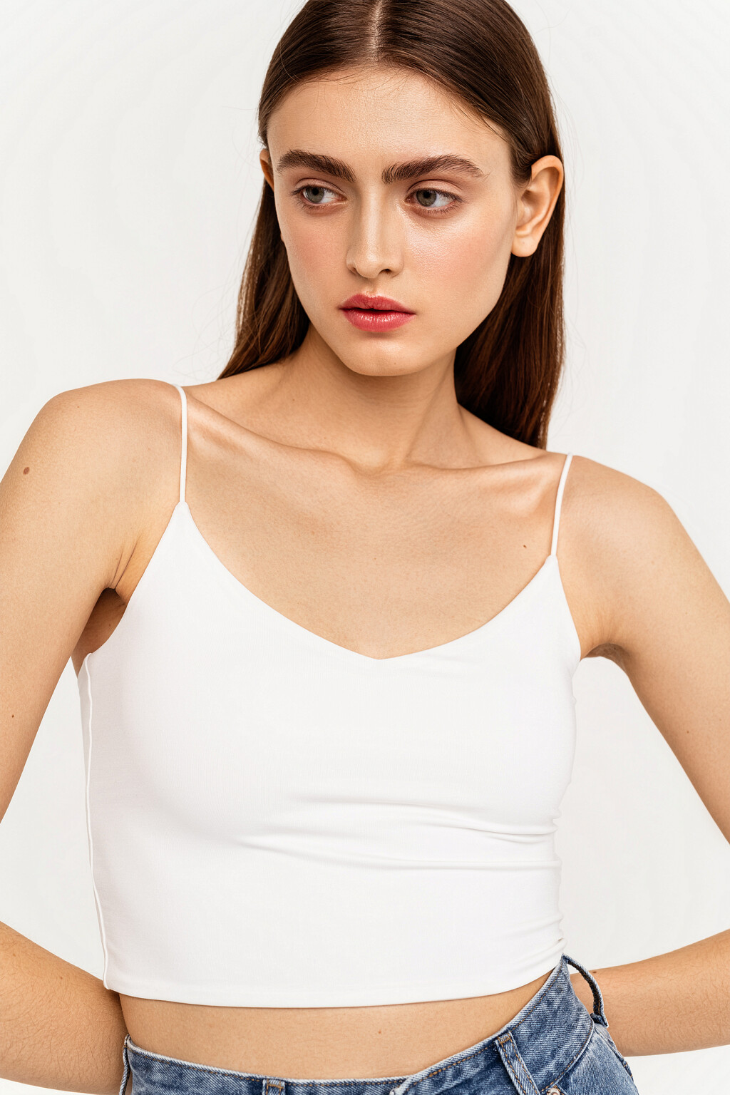 блузка (топ) женская - цвет белый - 1