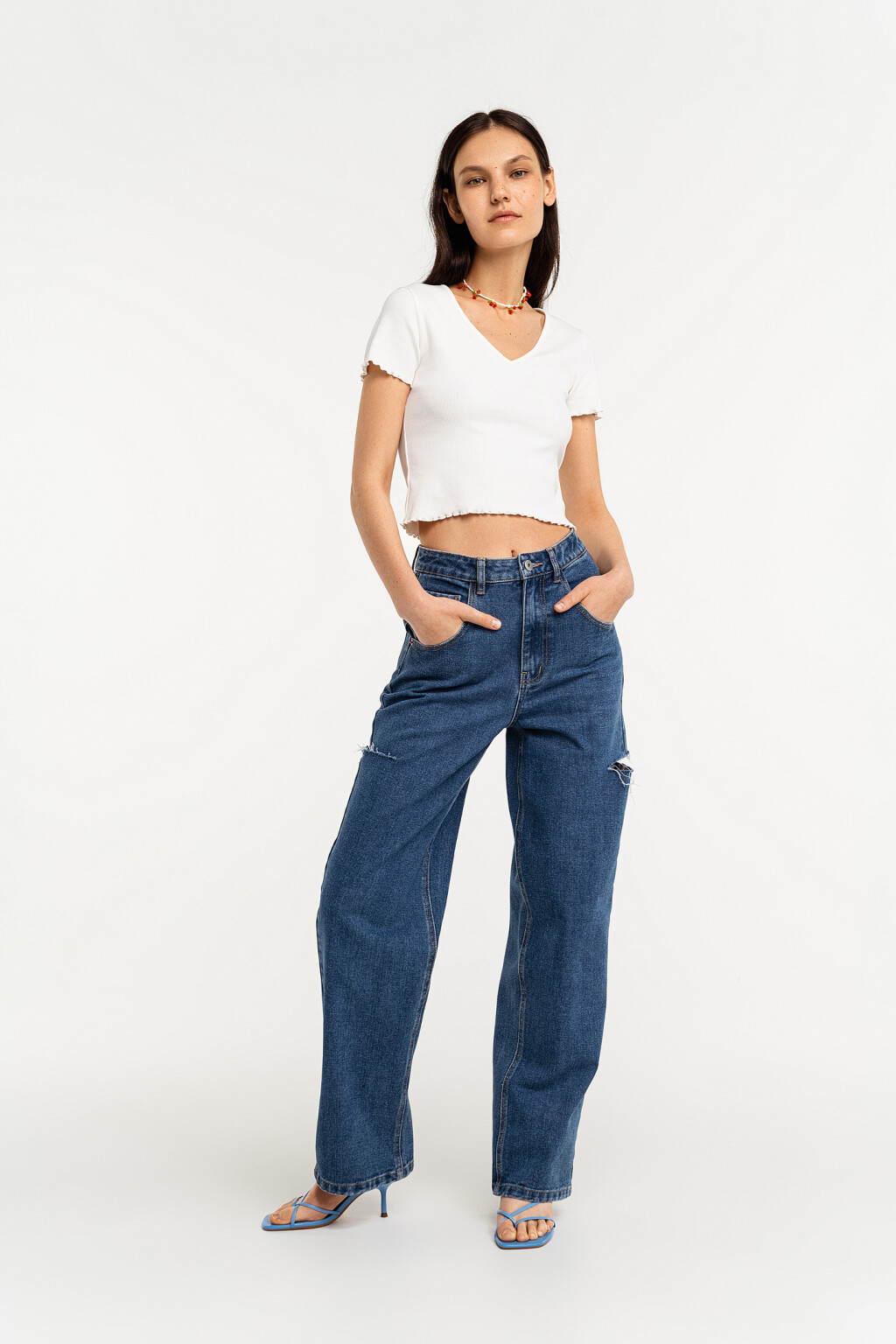 футболка женская - цвет белый - 1