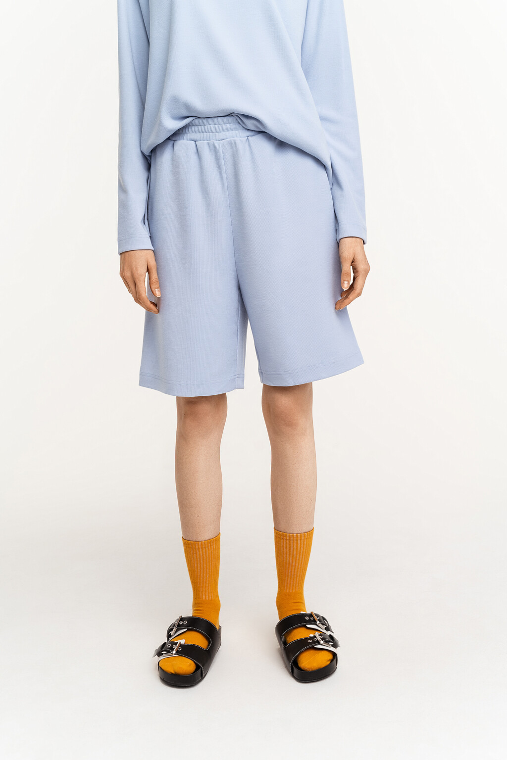 Шорты боксерские трикотажные - цвет голубой - 1