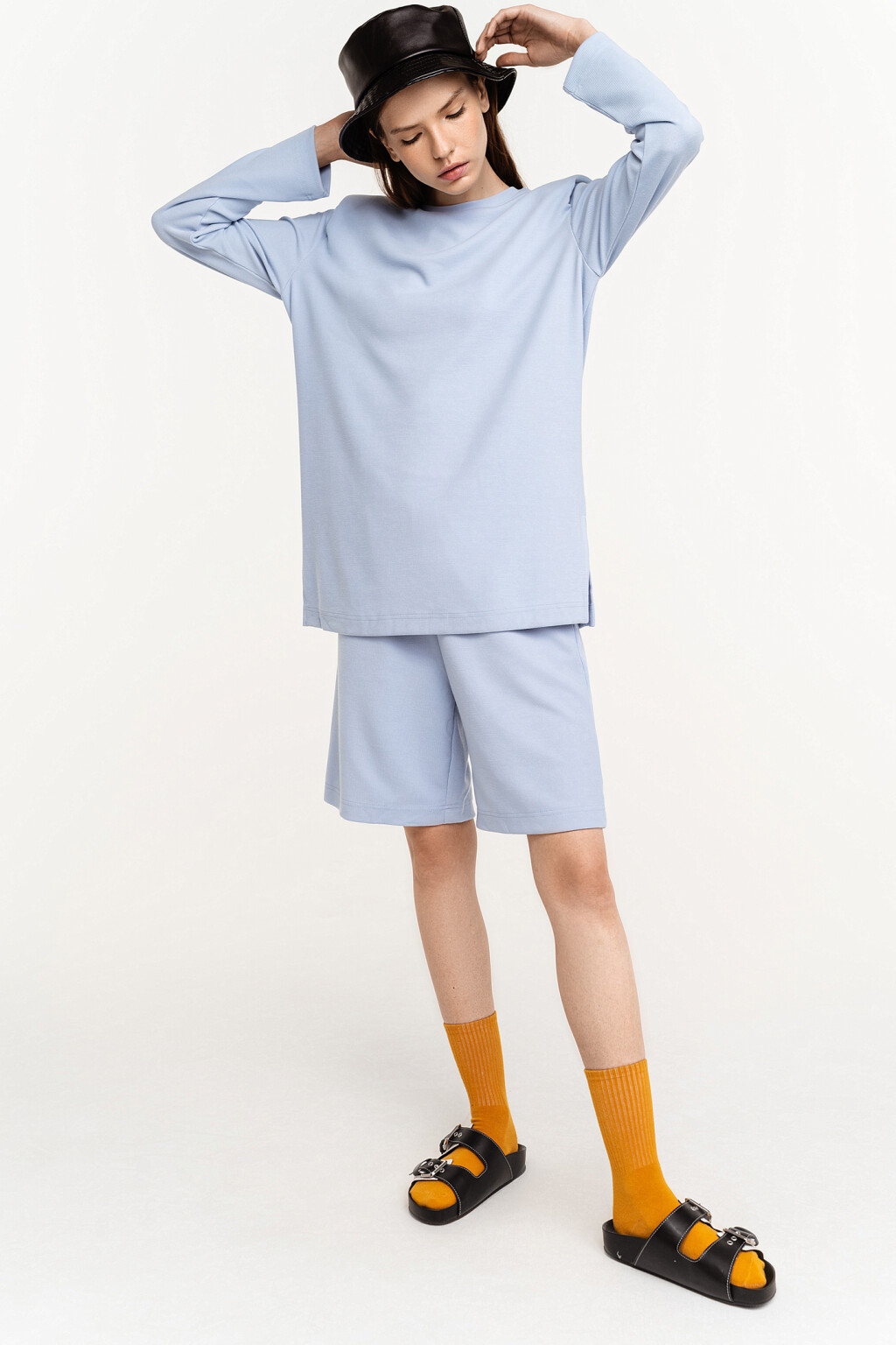 Шорты боксерские трикотажные - цвет голубой - 4