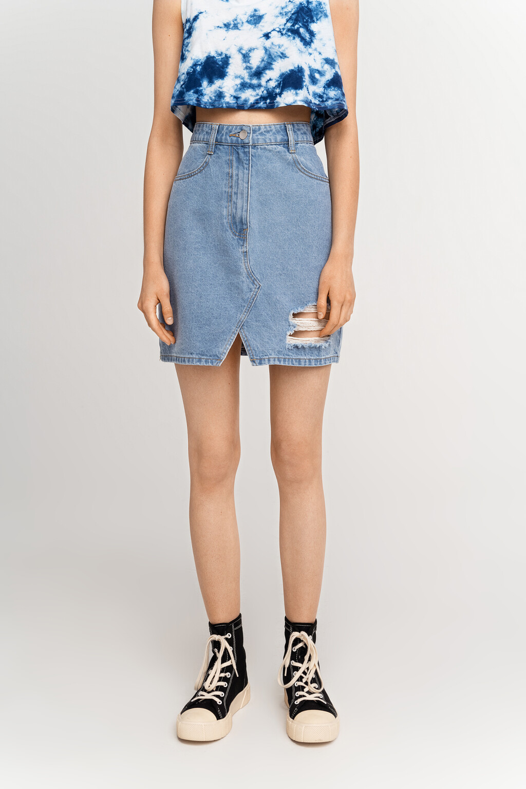 юбка джинсовая женская - цвет голубой - 2