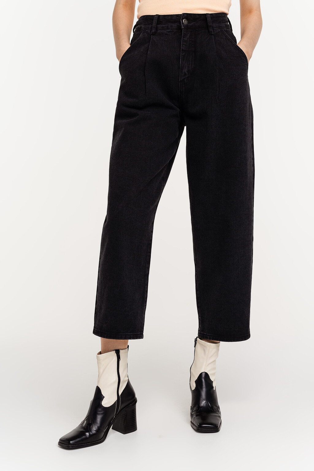 брюки джинсовые женские - цвет черный - 2