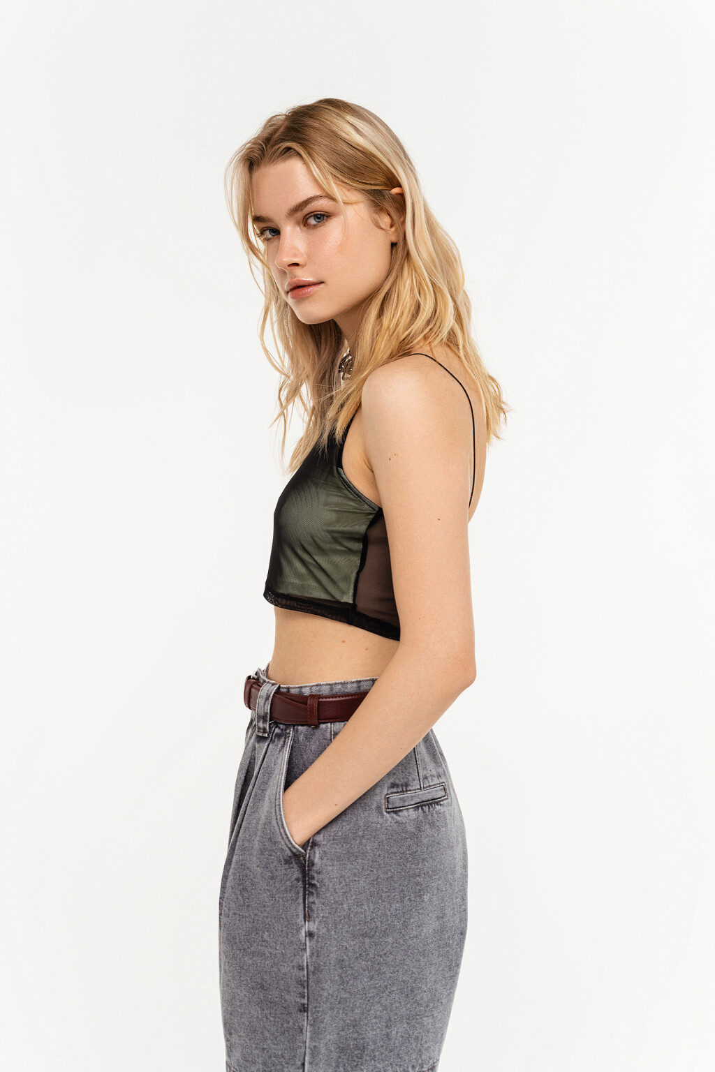 блузка (топ) женская - цвет зеленый - 3