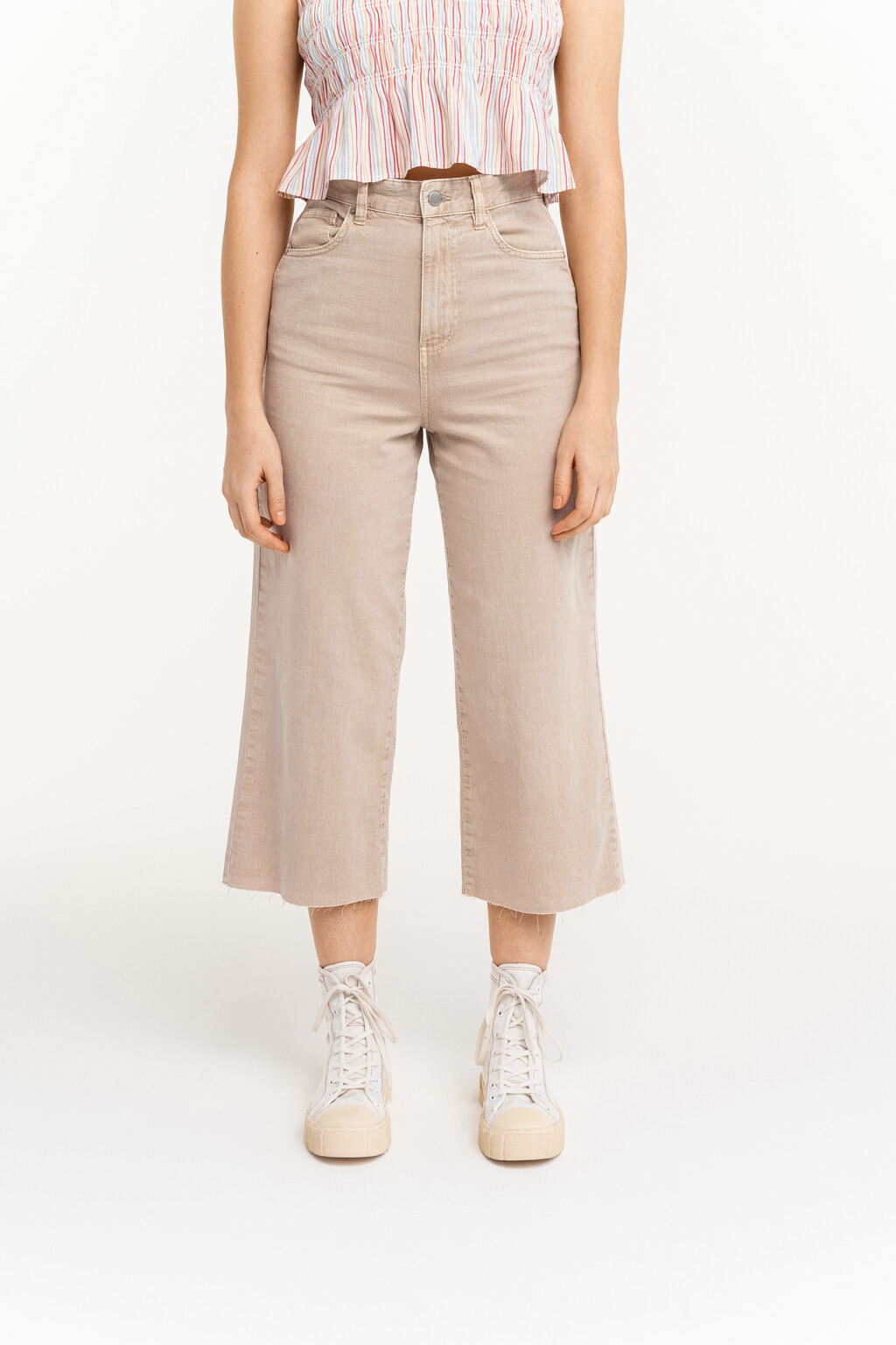 брюки джинсовые женские - цвет бежевый - 2