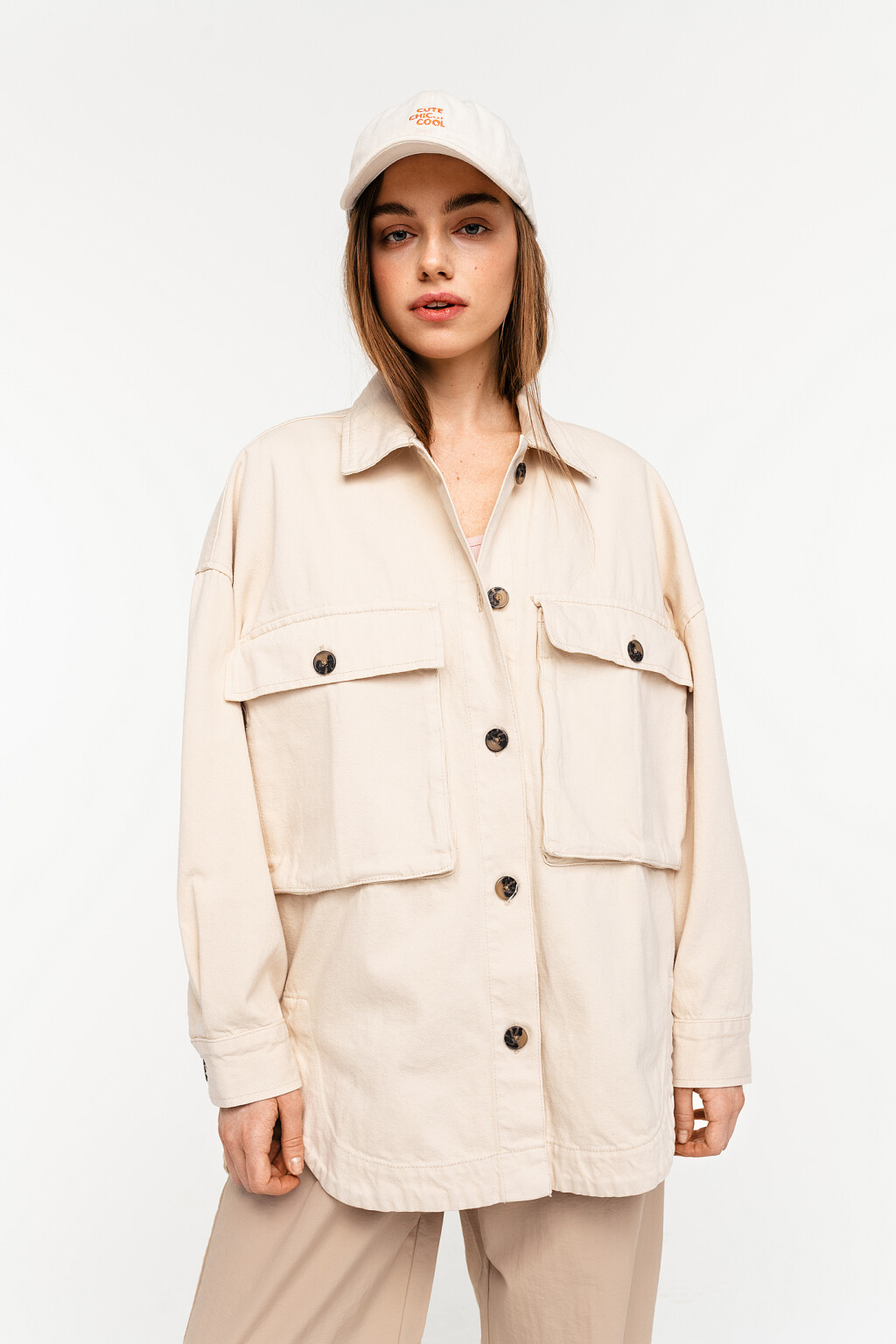 куртка джинсовая super oversize - цвет бежевый - 2