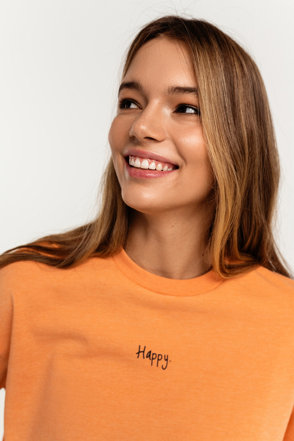 Свитшот обрезанный хлопковый с принтом - цвет красный - 2