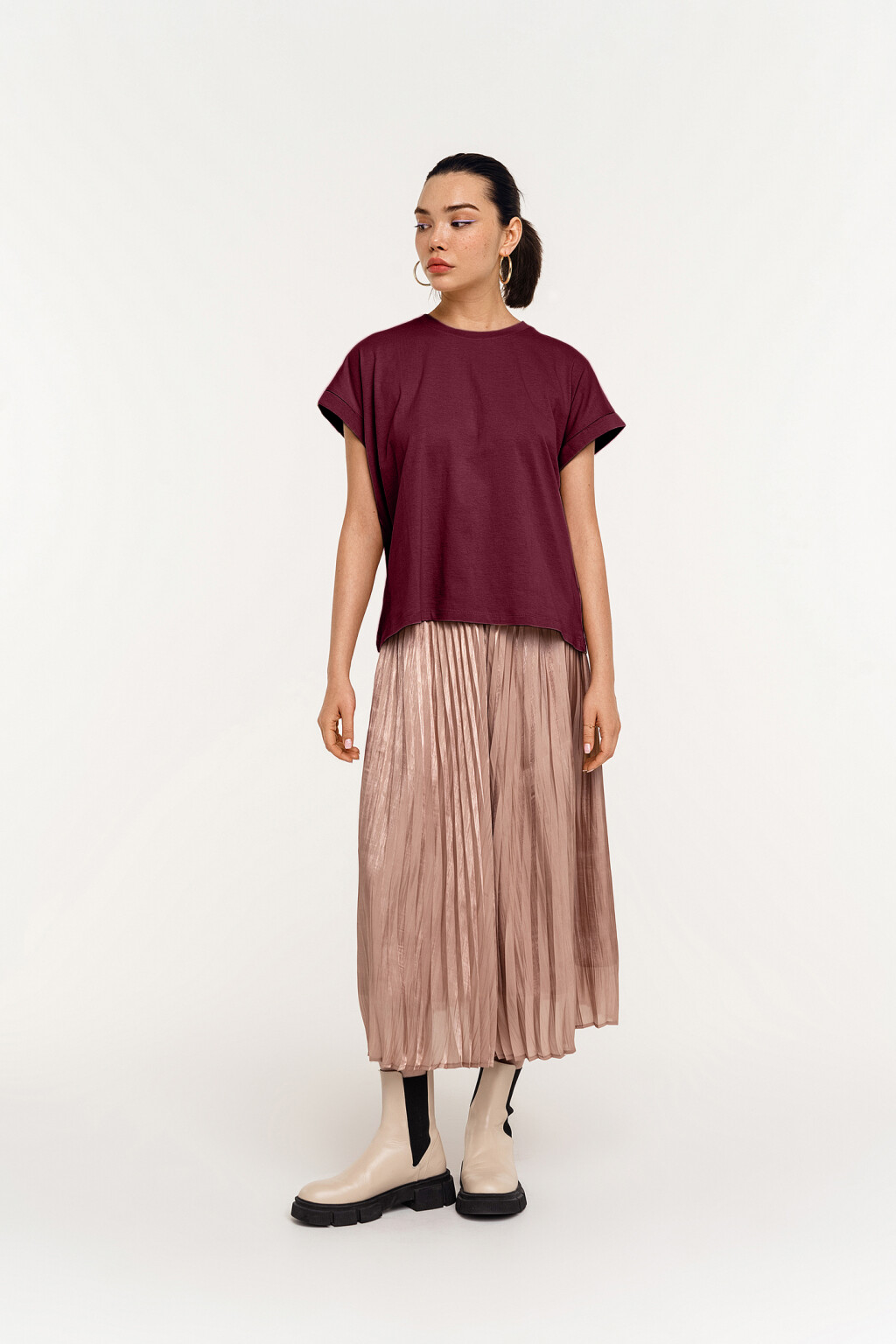 футболка женская - цвет бордовый - 1