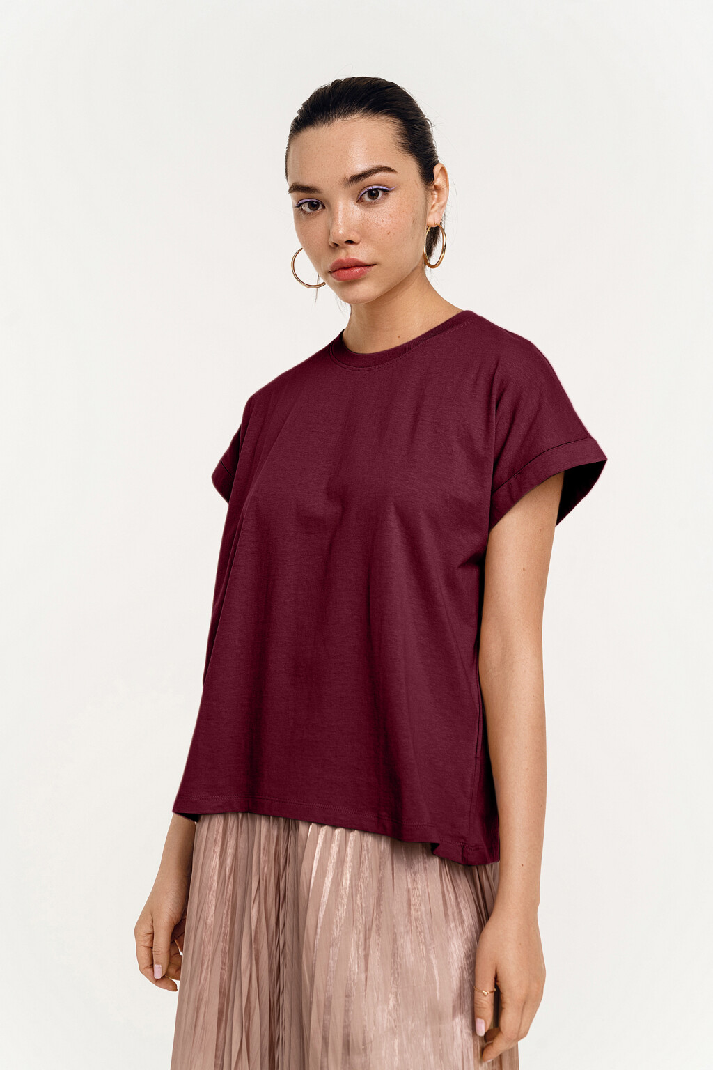 футболка женская - цвет бордовый - 2